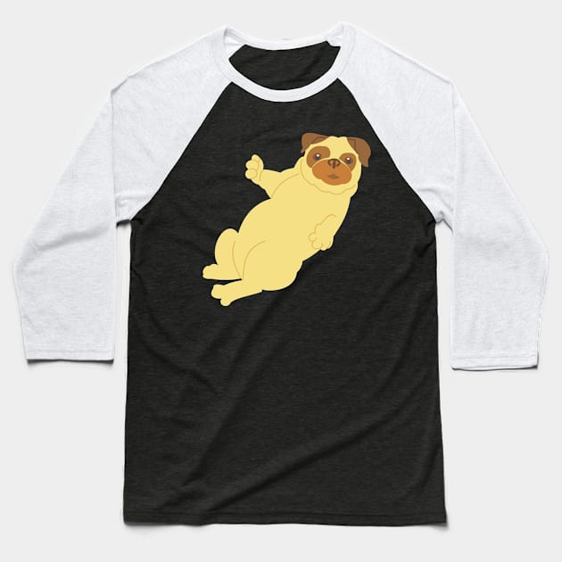 Adorable Pug Showing Their Belly Baseball T-Shirt by evisionarts